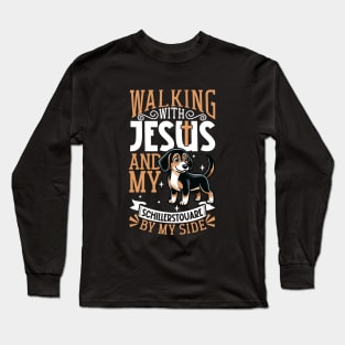 Jesus and dog - Schiller Hound Long Sleeve T-Shirt